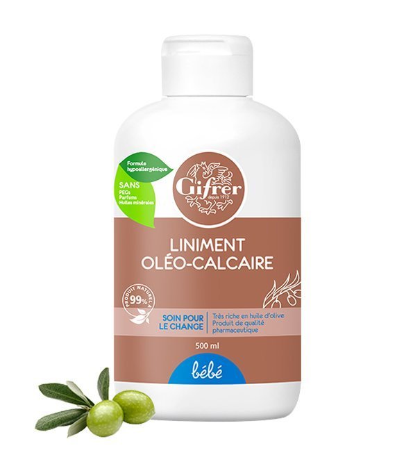 3401573541490-1.jpg GIFRER LINIMENT OLEO-CALCAIRE HUILE OLIVE EXTRA FL POMPE 500 ML – Image 1
