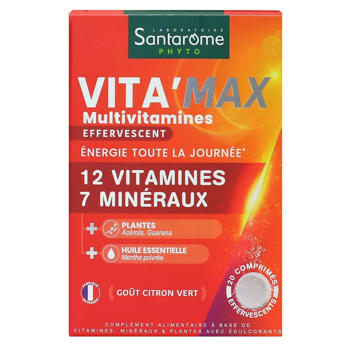 3455540004334.webp Santarome Vitamax Multivitamines Effervescent 30 Comprimes – Image 1