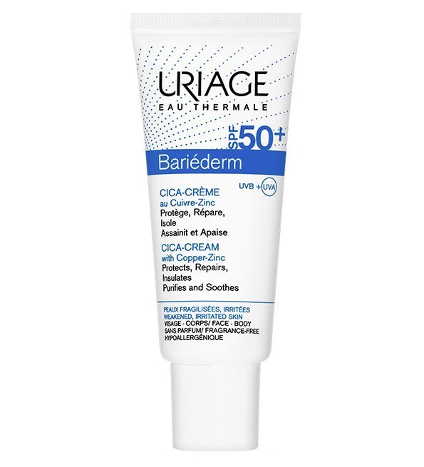 3661434006548-1.jpg Uriage – Bariéderm – Cica-Crème SPF50+ au Cuivre-Zinc – 40 ml – Image 1