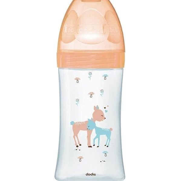 Dodie – Biberon verre Sensation+ (0-6 M) 3 vitesses débit 2 – Beige biche – 270 ml