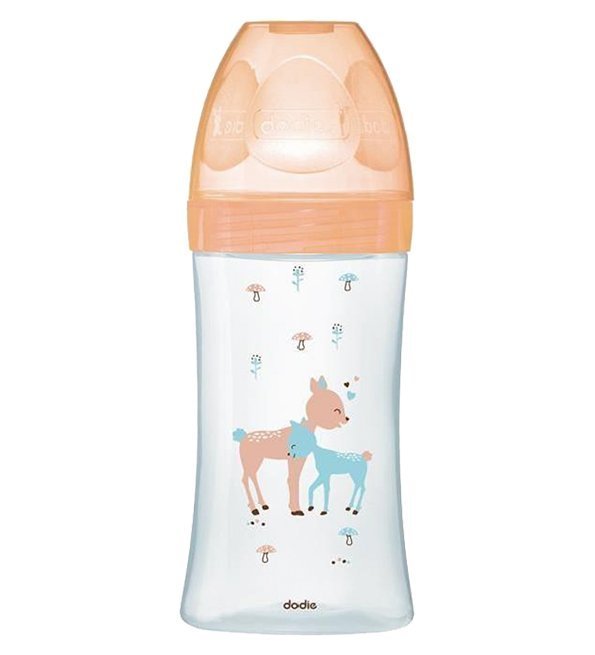 3700763502618-1.jpg Dodie – Biberon verre Sensation+ (0-6 M) 3 vitesses débit 2 – Beige biche – 270 ml – Image 1