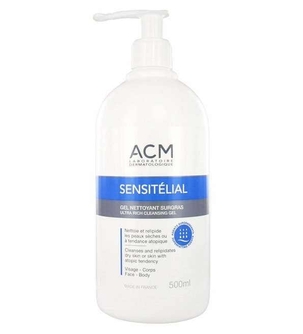 3760095252582-1.jpg Acm Sensitélial Gel nettoyant surgras – 500 ml – Image 1