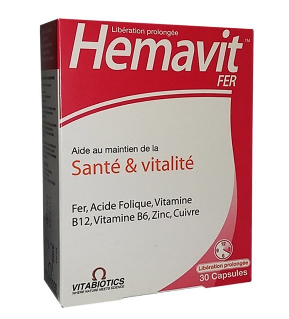 5021265243662-1.jpg Vitabiotics – Hemavit Fer Santé et Vitalité – 30 capsules – Image 1