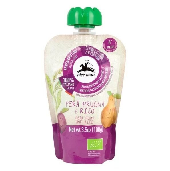 ALCE NERO PUREE POIRE PRUNEAUX 100G