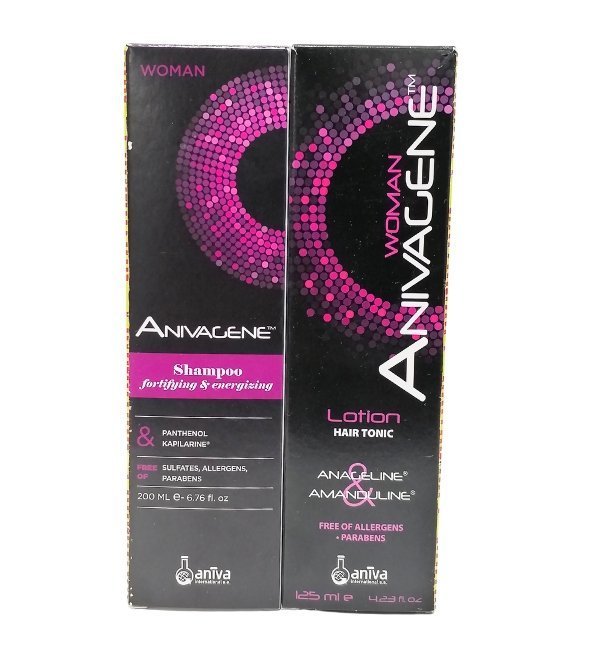 Anivagene-Femme-pack-shamp-Fortifiant-200mlLotion-tonic-125ml-1.jpg Anivagene Shampoing Fortifiant 200ml + Lotion Tonic 125ml PACK FEMME – Image 1