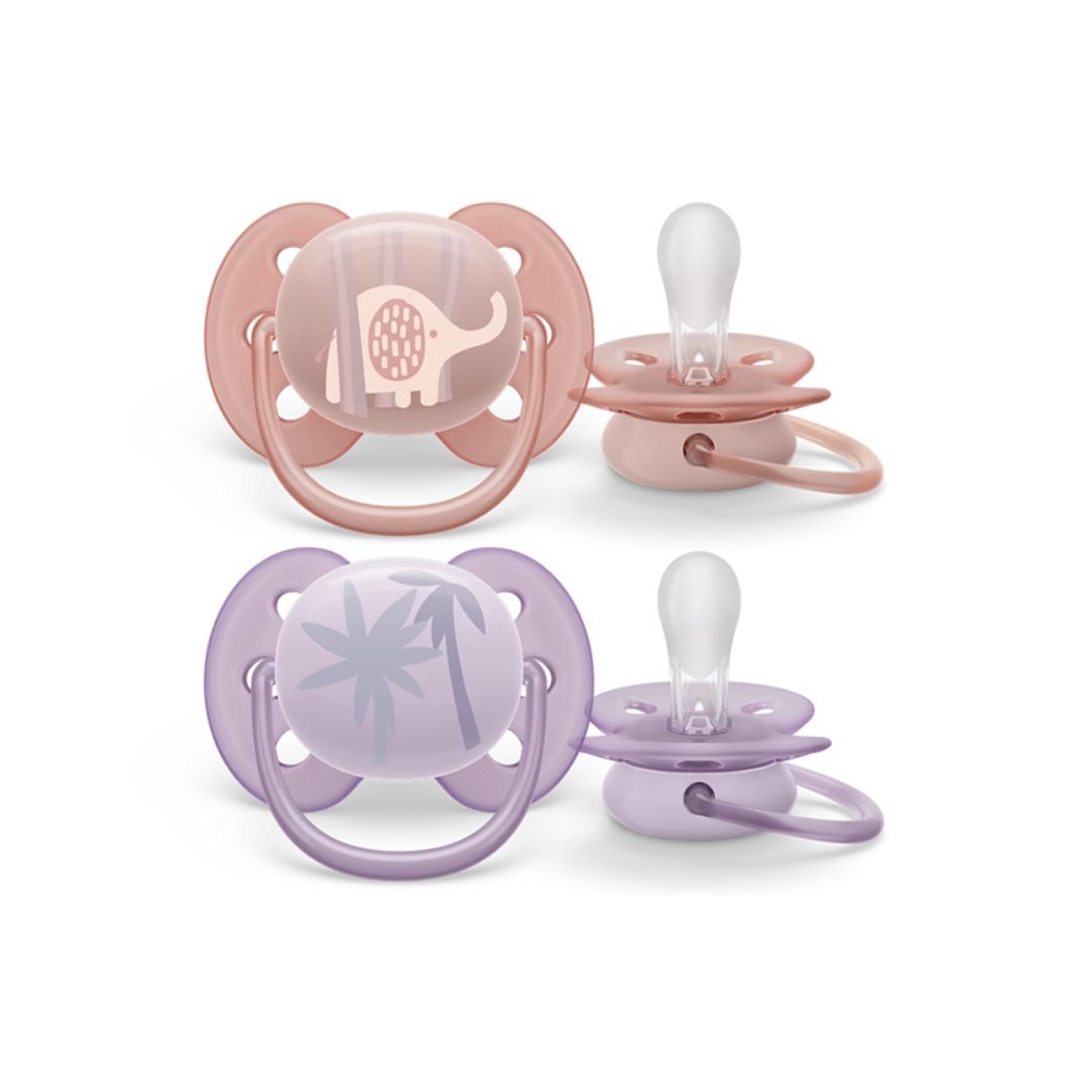 Avent-2-Suc-Ultra-soft-0-6m-Girl-Scf09109-1.jpg Avent 2 Sucette Ultra Soft 0-6m Girl Scf091/09 – Image 1
