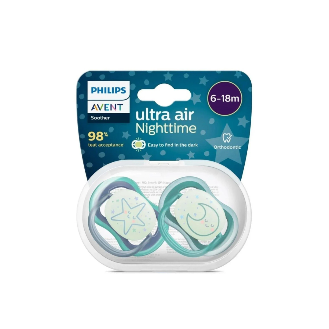 Avent-Suc-Ultra-Air-Night-Time-6-18m-Scf37613-Boy.png Avent Sucette Ultra Air Night Time 6-18m Scf376/13 Boy – Image 1
