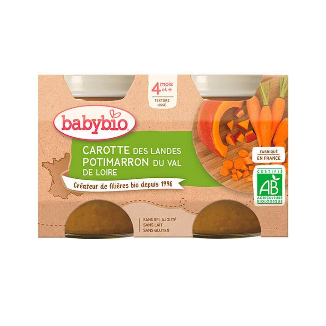 BABYBIO-POT-CAROTTE-POTIMARRON-2130G-1.png BABYBIO POT CAROTTE POTIMARRON 2 x 130G – Image 1
