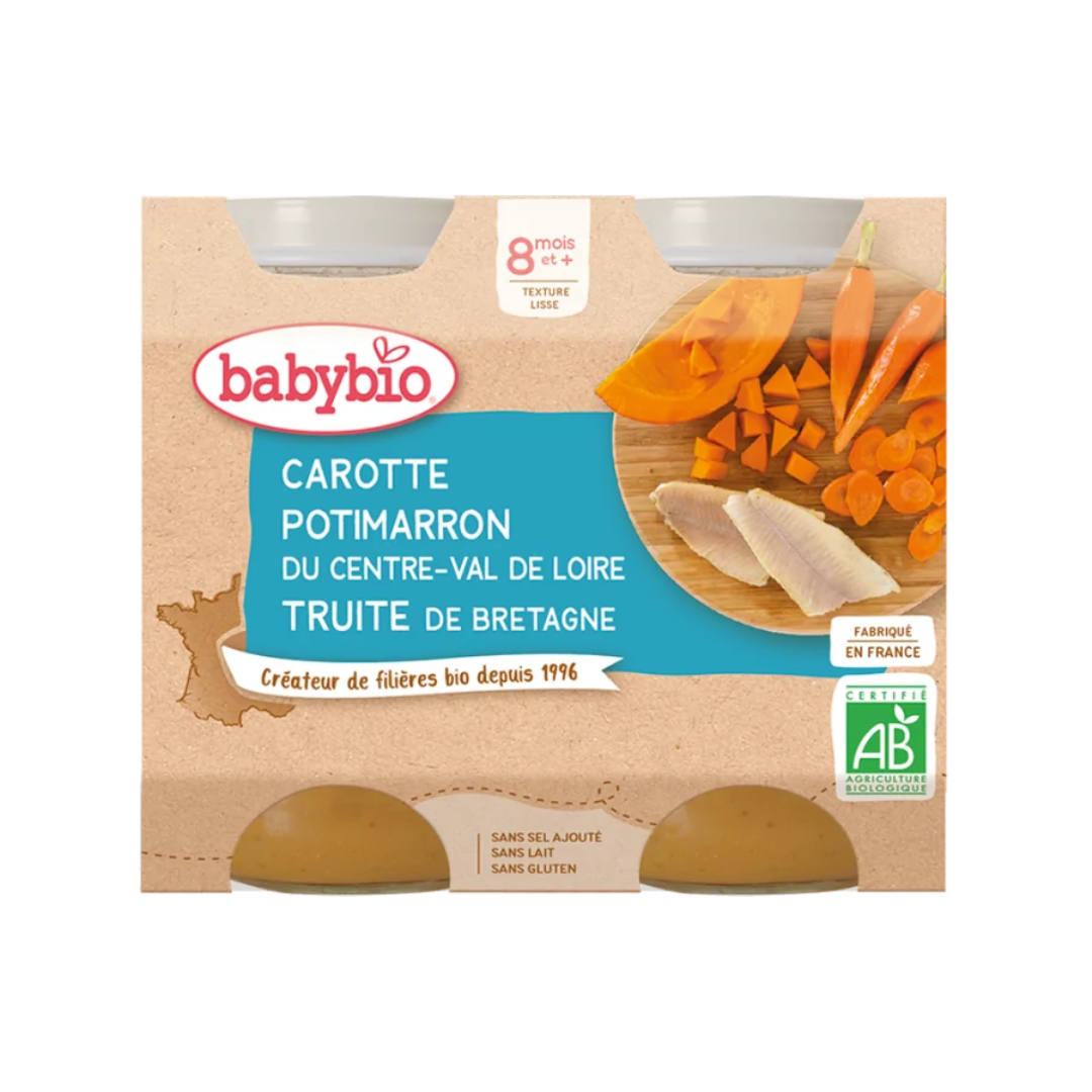 BABYBIO-POT-CAROTTE-POTIMARRON-TRUITE-2200G-1.png BABYBIO POT CAROTTE POTIMARRON TRUITE 2 x 200G – Image 1