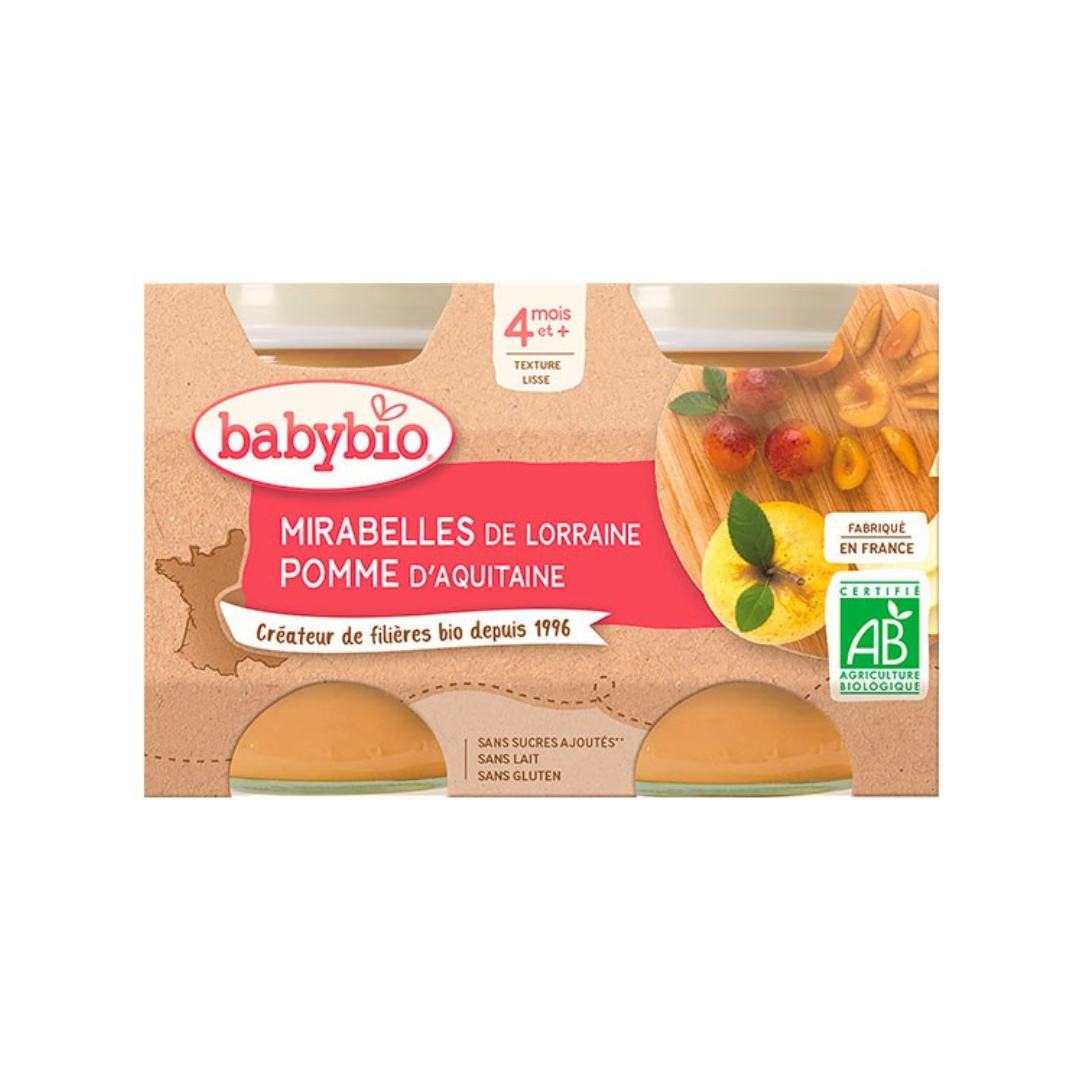 BABYBIO-POT-MIRABELLE-POMME-2130G-1.png BABYBIO POT MIRABELLE POMME 2 x 130G – Image 1
