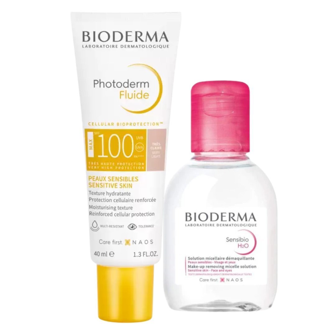 BIODERMA-Photoderm-Fluide-Teinte-Tres-Claire-Spf100-Sensibio-H2O-100ml-OFFERT-1.jpg BIODERMA Photoderm Fluide Teinte Tres Claire Spf100 + Sensibio H2O 100ml OFFERT – Image 1