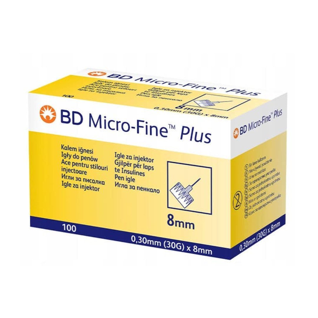 Bd-micro-fine-plus-aiguille-insuline-30G8mm.jpg Bd Micro-Fine Plus Aiguille Insuline 30G x 8mm – Image 1