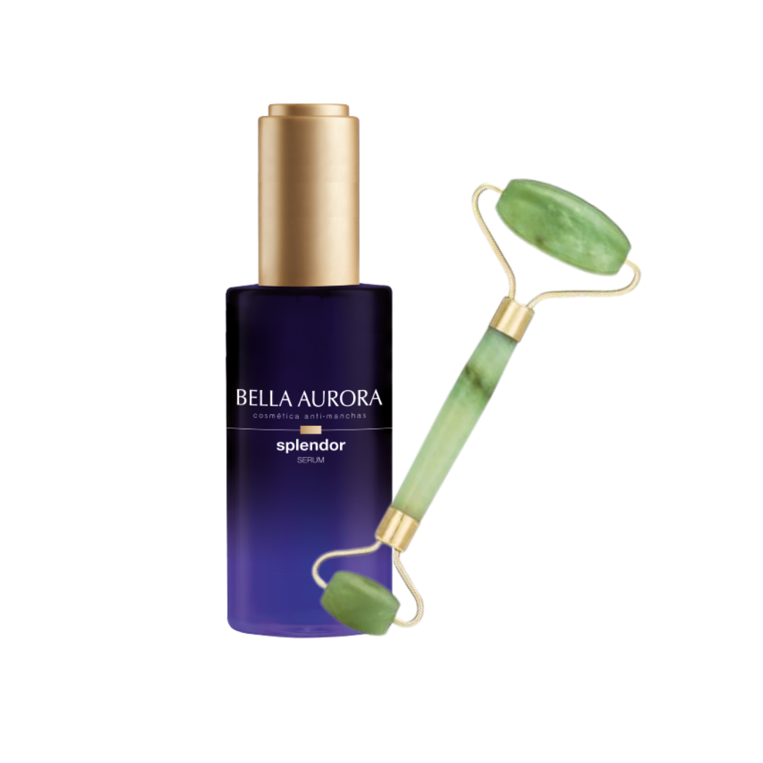 Bella-Aurora-Splendor-Serum-Illum.-Nuit-30mlRolleur-de-Massage-Pack.png Bella Aurora Splendor Serum+ Rouleau de Jade Offert – Image 1