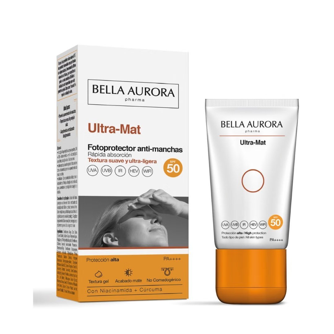 Bella-Aurora-Ultra-Mat-Ecran-solaire-gel-Spf50-50ml-1.jpg Bella Aurora Ultra-Mat Ecran Solaire Gel Spf50+ 50ml – Image 1