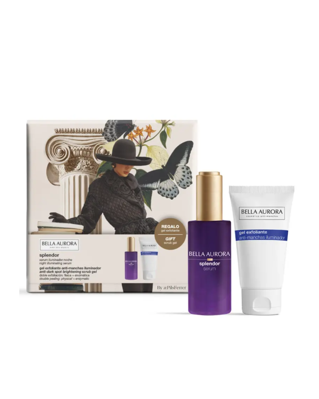Bella-Aurora-duo-pack-Splendor-serum-30mlGel-exfoliante-75ml-1.png Bella Aurora Splendor Serum 30ml + Gel exfoliante 75ml Pack – Image 1