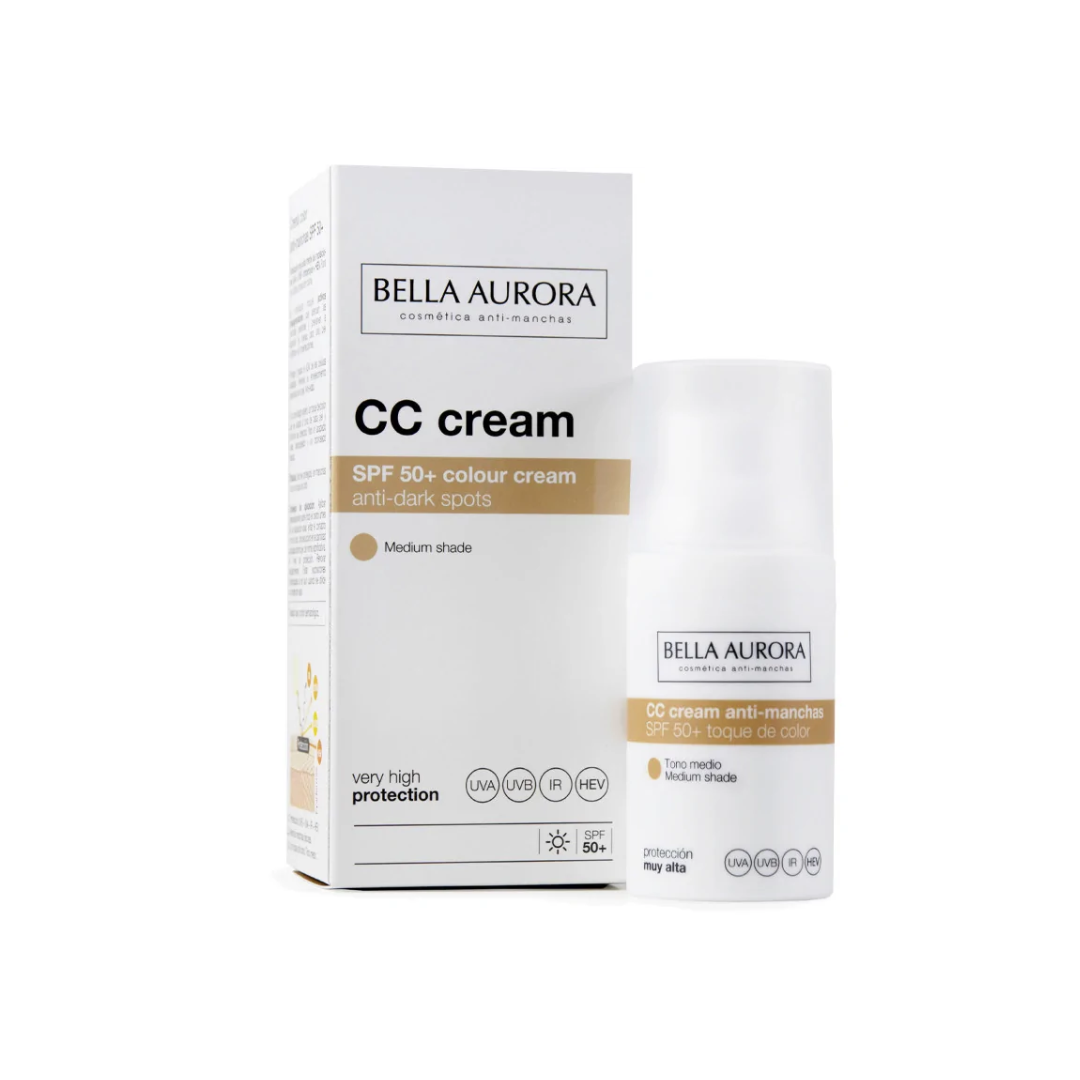 Bella-aurora-CC-creme-medium-spf50-30ml-1.png Bella Aurora CC Creme Medium Spf50+ 30ml – Image 1