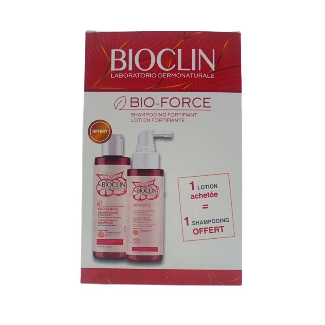 Bioclin-Bio-force-duo-pack-lotion-spray-150mlShamp-Fortifiant-200ml-1.png Bioclin Bio-force Lotion Spray 150ml+ Shampoing Fortifiant 200ml Pack – Image 1