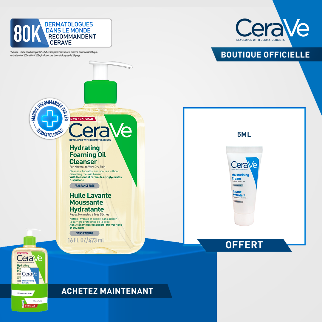 CRV-6.png CeraVe Huile Lavante Moussante Hydratante Peau Très Sèche à Atopique | 473ml = Baume Miniature Offe – Image 1