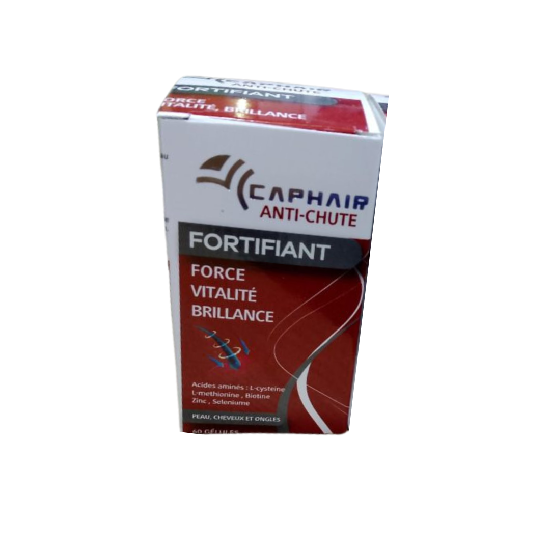 Caphair-Anti-Chute-Cheveux-60-Gelules-1.png Caphair Anti-Chute Boite 60 Gelules – Image 1