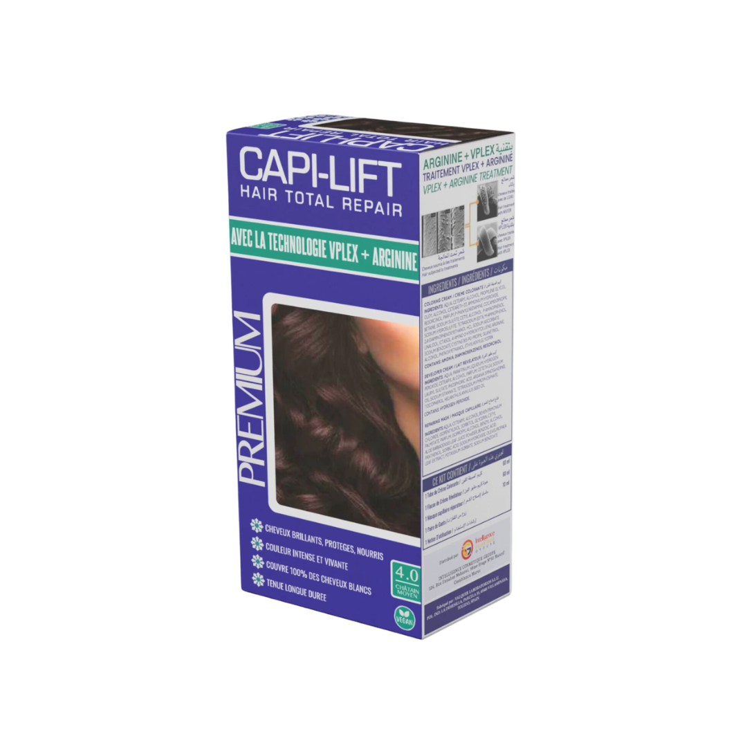 Capi-Lift-N°4-Hair-Total-Repair-Coloration.png CapiLift Coloration Cheveux N°4 Châtain – Image 1