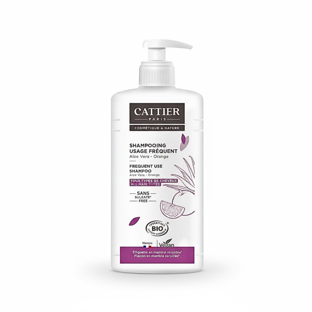 Cattier-Shampooing-Usage-Frequent-Aloe-vera-orange-500ml.png Cattier Shampooing Usage Frequent Aloe Vera – Orange 500ml – Image 1