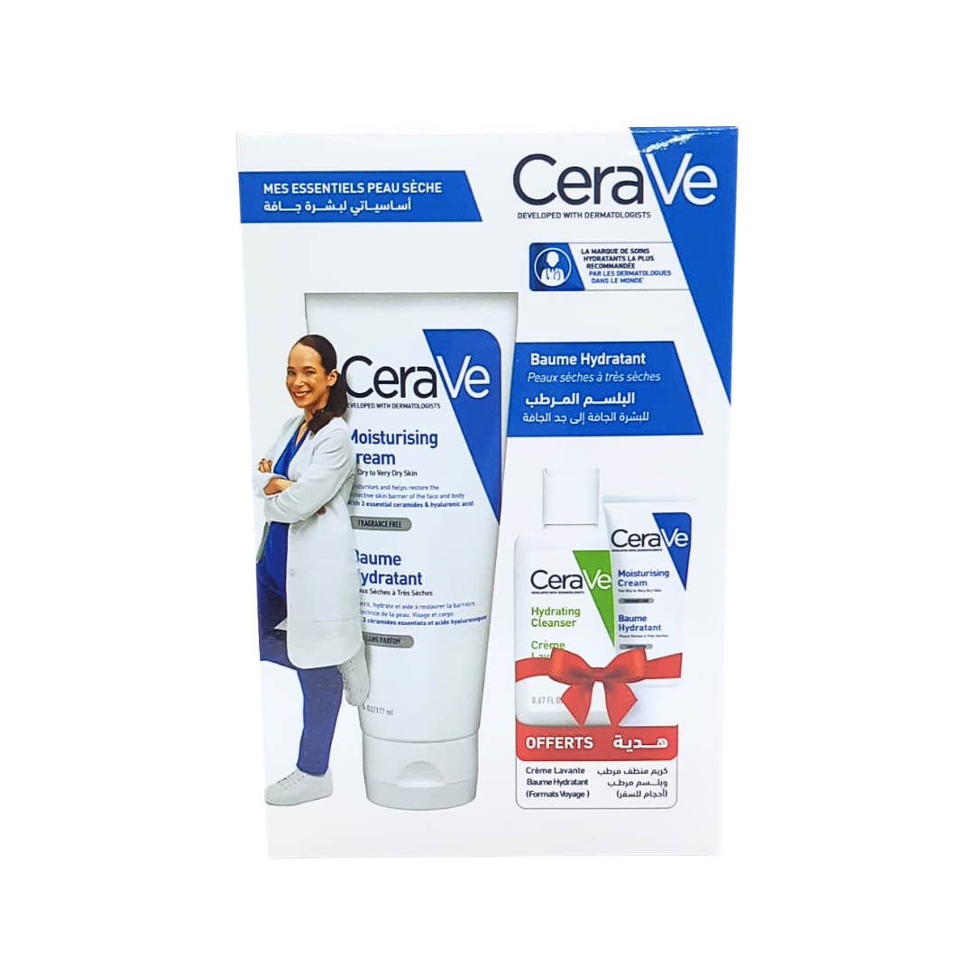 Cerave-Baume-Hydratant-PS-177mlCr-Lav-EchBaume-Hyd-Ech-Pack.png CeraVe Pack Mes Essentiels Peau Sèche Baume 177ml + Des Miniatures – Image 1