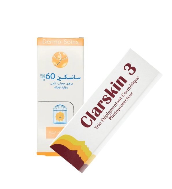 Clarskin-3-creme-30g-Sunskin-60-ecran-Invisible-pack-1.jpg Clarskin 3 Creme 30g + Sunskin 60 Ecran Invisible Pack – Image 1