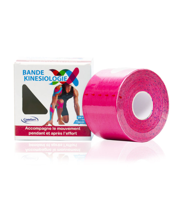 Comfort-Bande-Kinesiologie-5m5cm-rose-1.png Comfort Bande Kinesiologie 5mx5cm Rose – Image 1