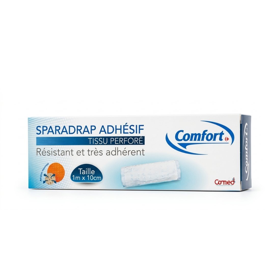 Comfort-Sparadrap-Adhesif-Blanc-1m10cm-1.jpg Comfort Sparadrap Adhesif Blanc 1mx10cm – Image 1