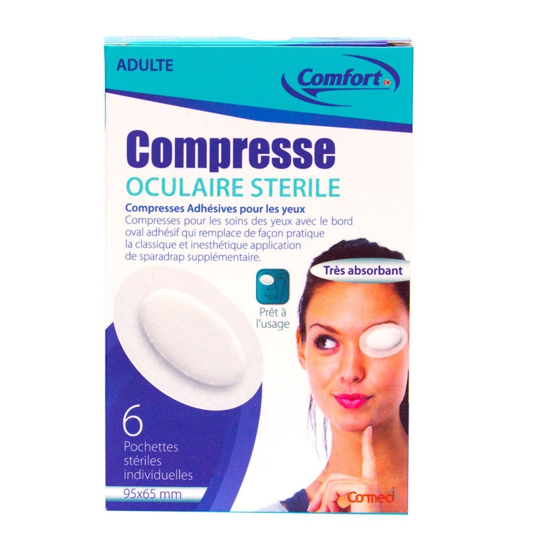 Comfort-compresse-oculaire-Adulte-6pcs.jpg Comfort Compresse Oculaire Adulte 6 Pieces – Image 1
