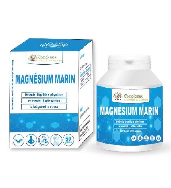 Complemax-Magnesium-Marin-300mg-60-Gelules.jpg Complemax Magnesium Marin 300mg 60 Gelules – Image 1