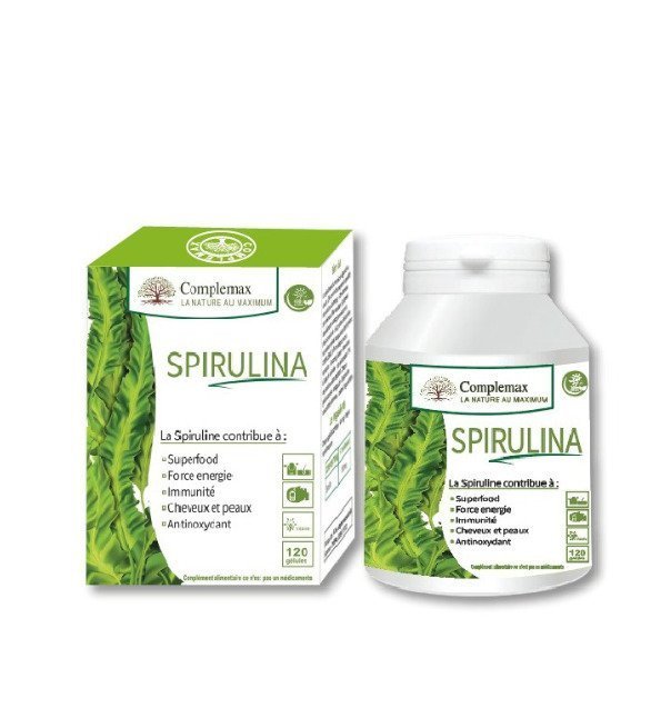 Complemax-Spiruline-Vitamine-C-400mg-120-gelules-2.jpg Complemax Spiruline 120 Gelules – Image 1