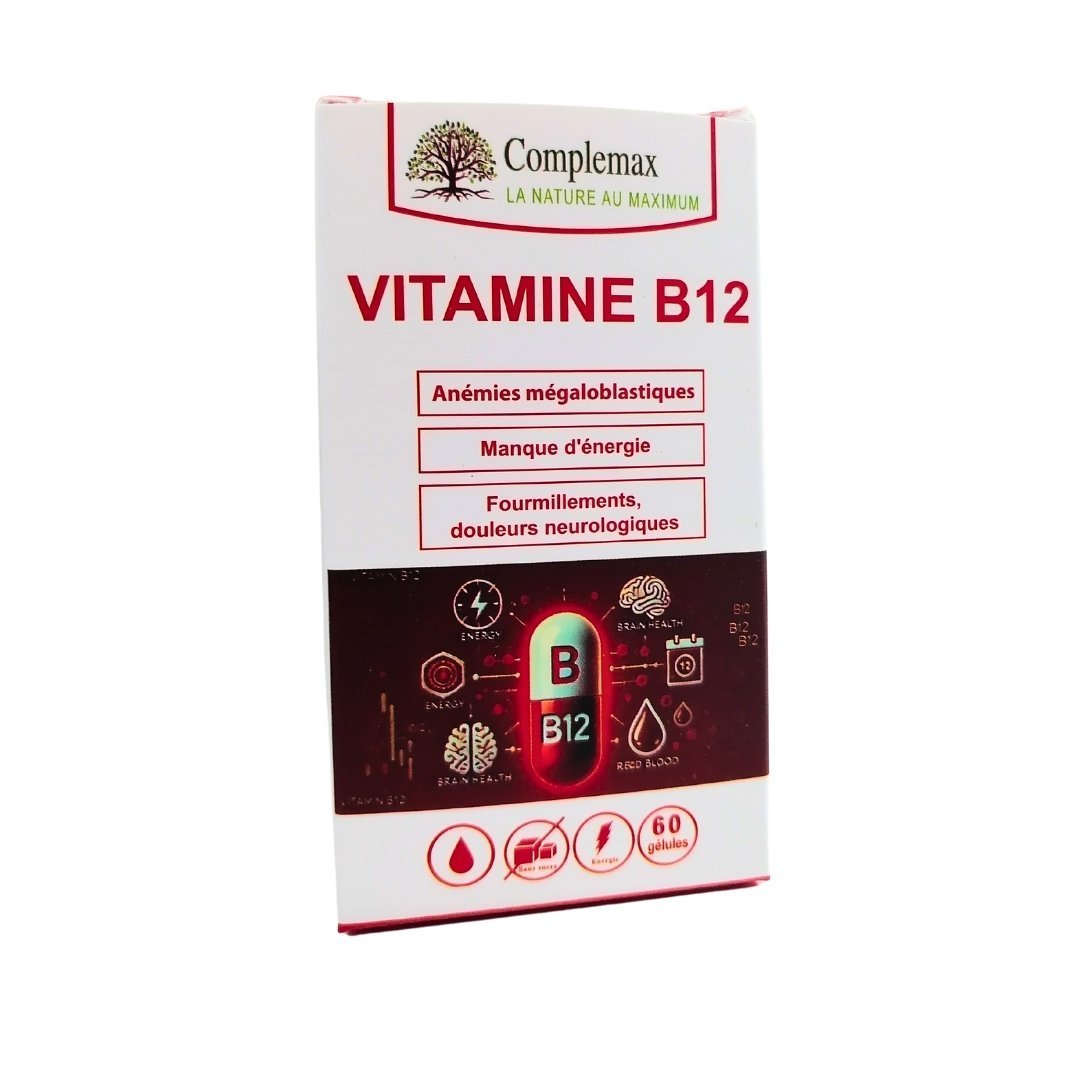 Complemax-Vitamine-B12-60-gelules-1.jpg Complemax Vitamine B12 60 Gelules – Image 1