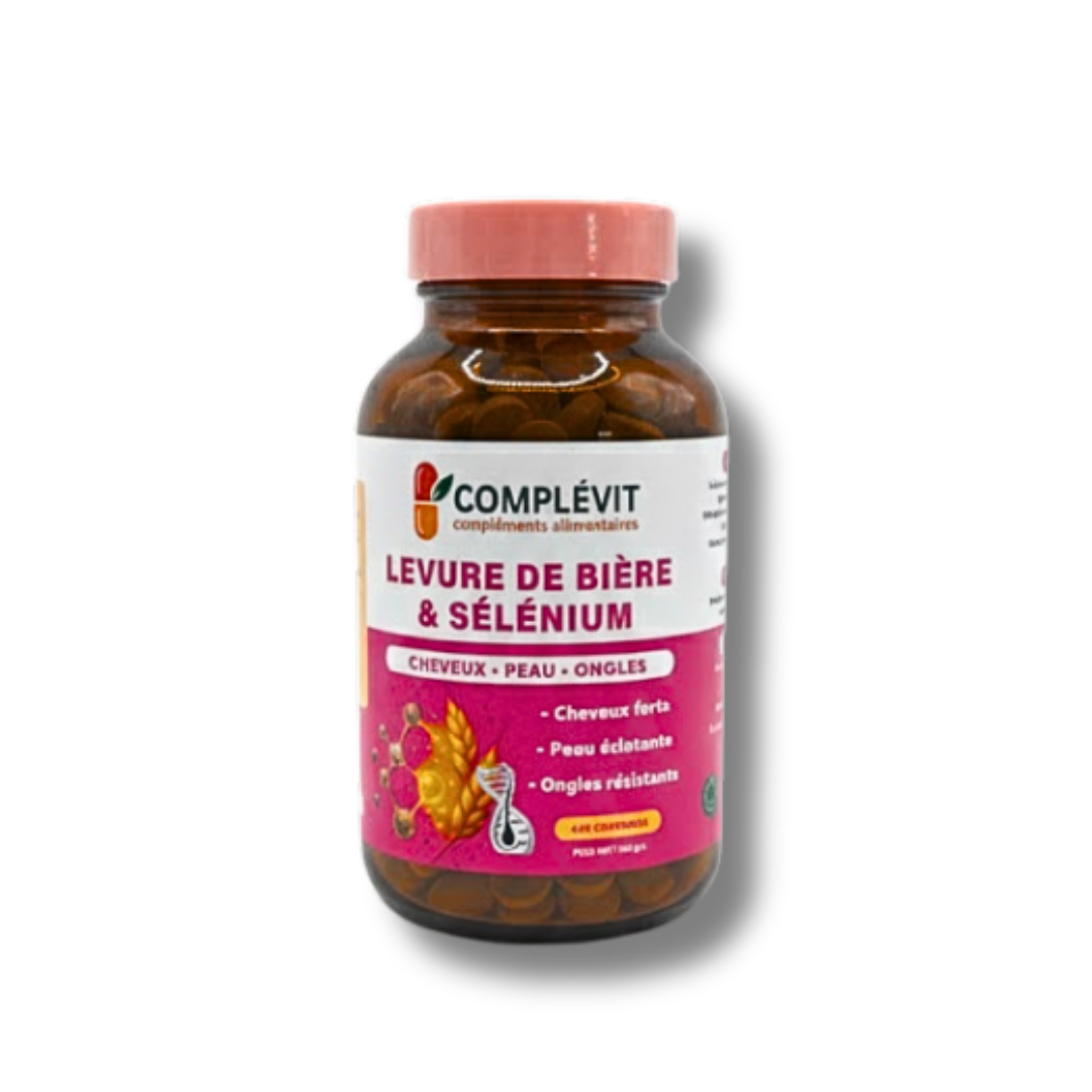 Complevit-Levure-De-Biere-Selenium-400cps-1.png Complevit Levure De Biere & Selenium 400 Comprimes – Image 1