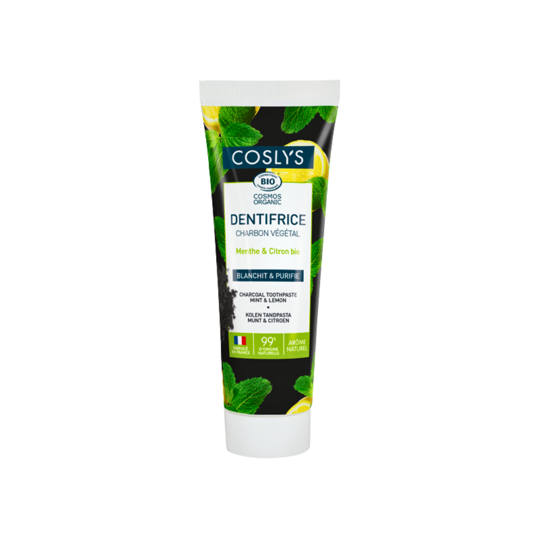 Coslys-Dent-Charbon-Vegetal-75ml.png Coslys Dentifrice Charbon Vegetal 75ml – Image 1