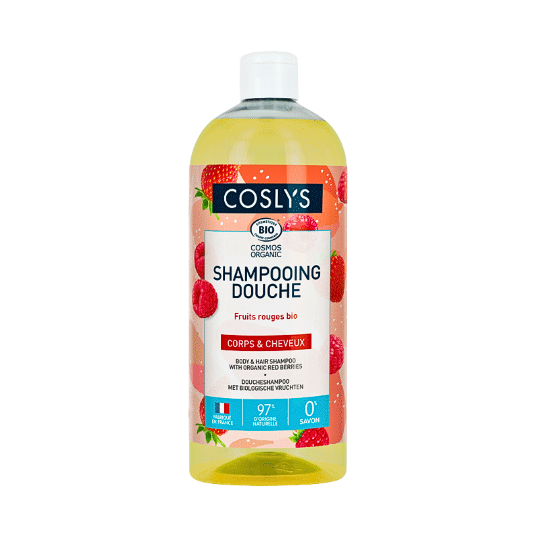 Coslys-Shampooing-Douche-Fruits-Rouges-1L.png Coslys Shampooing Douche Fruits Rouges 1L – Image 1