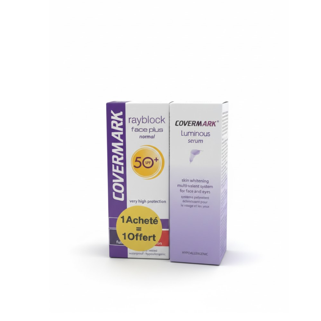 Covermark-Luminous-SerumRayblock-Normal-Invisible-Pack.png Covermark Luminous Serum + Rayblock Normal Invisible Pack – Image 1