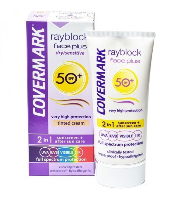 Covermark-rayblock-face-plus-Teinte-Dry-sensitive-spf50-50ml-1.jpg Covermark rayblock face plus Teinte Dry sensitive spf50+ 50ml – Image 1