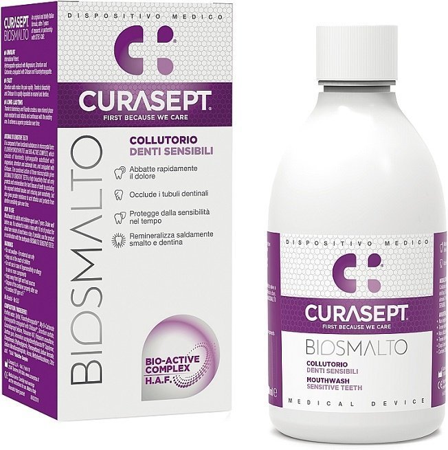 Curasept-Biosmalto-bain-de-bouche.jpg Curasept Bain de Bouche Biosmalto Sensitive 300ml – Image 1