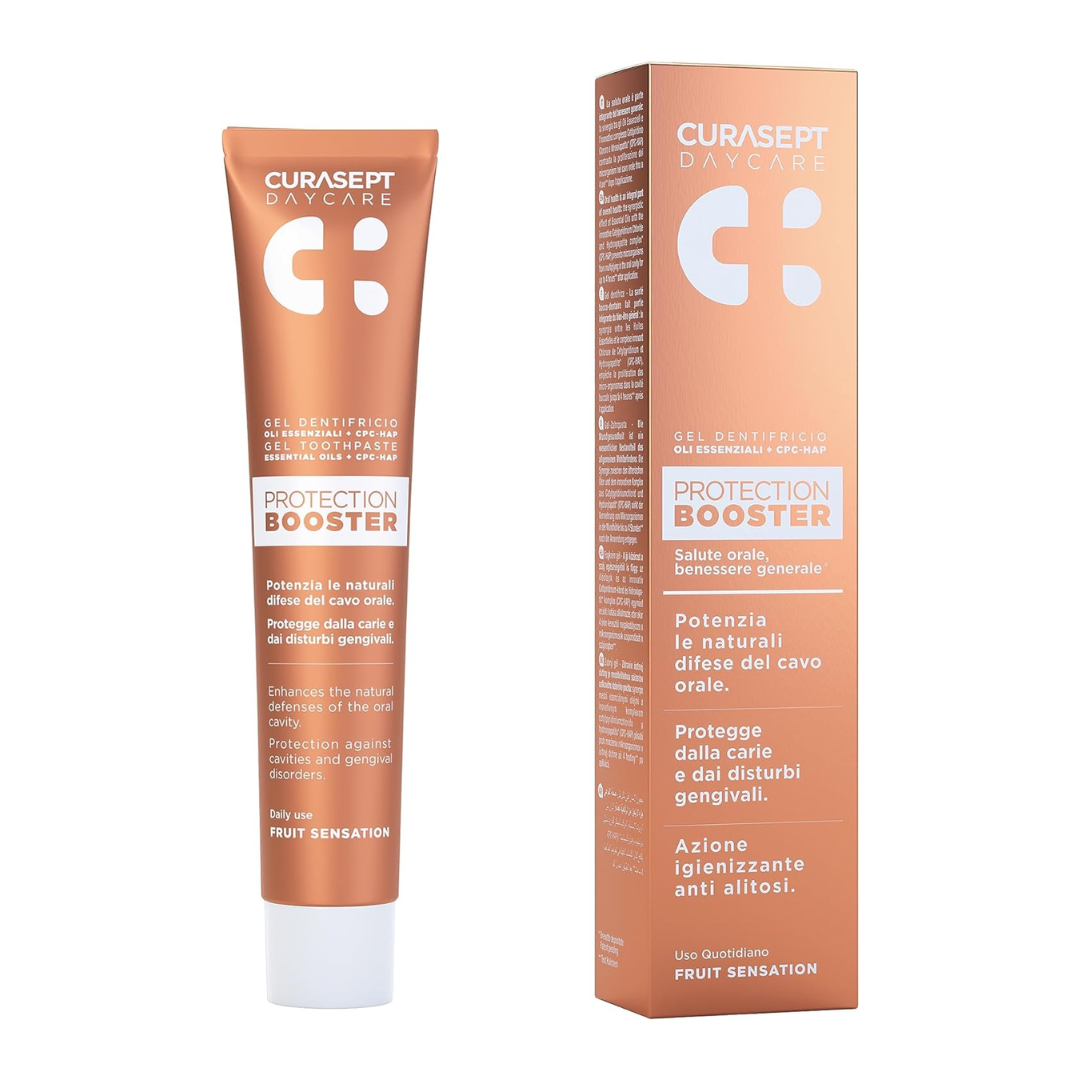 Curasept-Daycare-dent-booster-Fruit-sensation-75ml-1.png Curasept Daycare Dentifrice Booster Fruit Sensation 75ml – Image 1