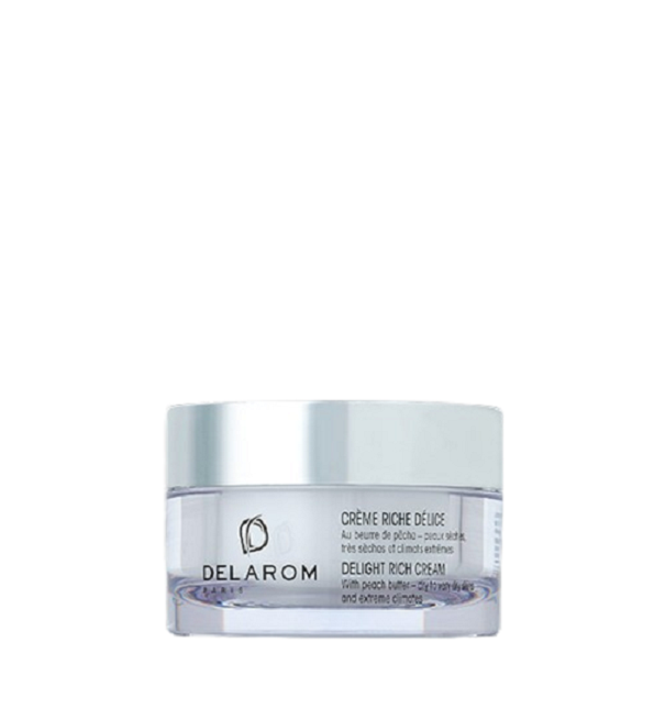 DELAROM-creme-riche-delice.png DELAROM CRÈME RICHE DÉLICE Au Beurre de Pèche 50ML – Image 1