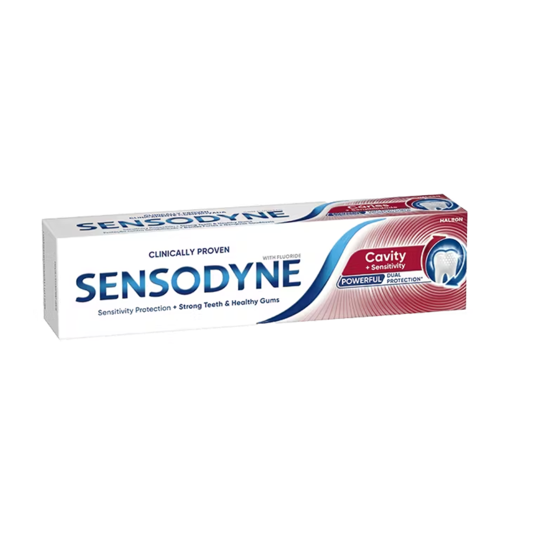 Dentrifrice-Sensodyne-CavitySensitivity-50ml.png Dentrifrice Sensodyne Cavity+Sensitivity 100ml – Image 1