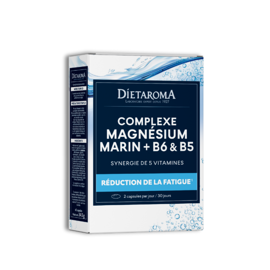 Dietaroma-Magnesium-marin-B6-amp-B5-60cps.png Dietaroma Magnesium marin+ B6 & B5 60cps – Image 1