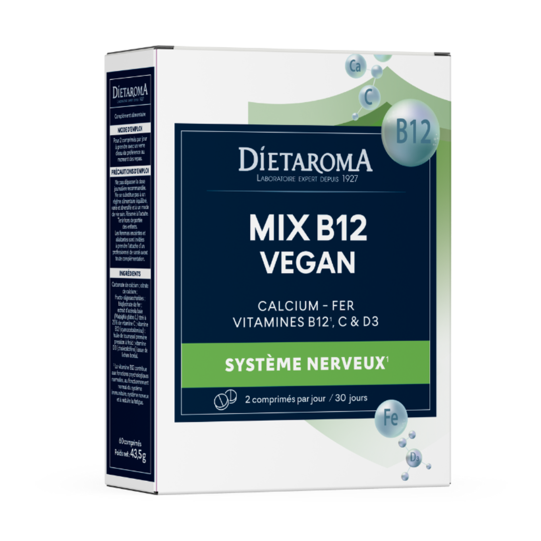 Dietaroma-Mix-B12-60-Comprimes.png Dietaroma Mix B12 60 Comprimes – Image 1