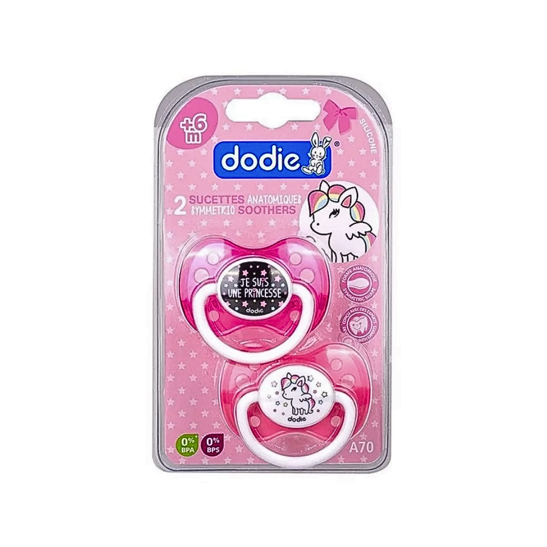 Dodie-Sucette-forme-anatomique-silicone-Girly-Licorne-6M-N°A70.png Dodie – Sucette forme anatomique silicone Girly Licorne (6M +) N°A70 – Image 1