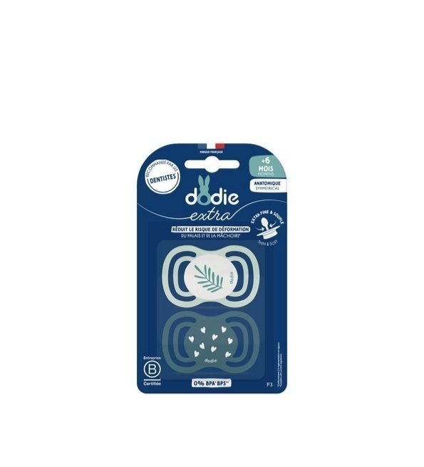 Dodie-Sucettes-Anatomiques-extra-fines-6-mois-x2-1.jpg Dodie Sucette +6mois Duo Extra Fine Bleu F3 – Image 1