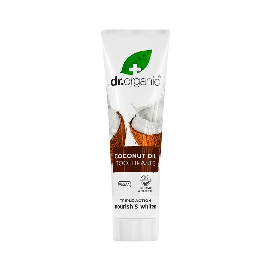 Dr-Organic-Dent-Coconut-Oil-100ml.png Dr Organic Dentifrice Coconut Oil 100ml – Image 1