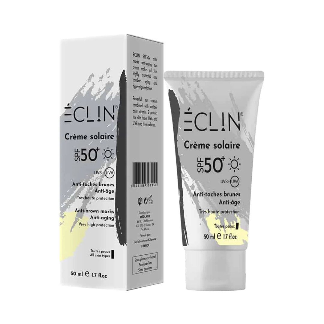 Eclin-Ecran-solaire-Anti-Tache-AA-spf50-50ml.jpg Eclin Ecran Solaire Anti-Tache Anti-Age spf50+ 50ml – Image 1