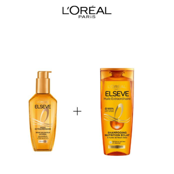 L&rsquo;Oreal Paris Elseve Huile Extraodinaire Cheveux Normal Secs shampooing 200ml+Serum 100ml