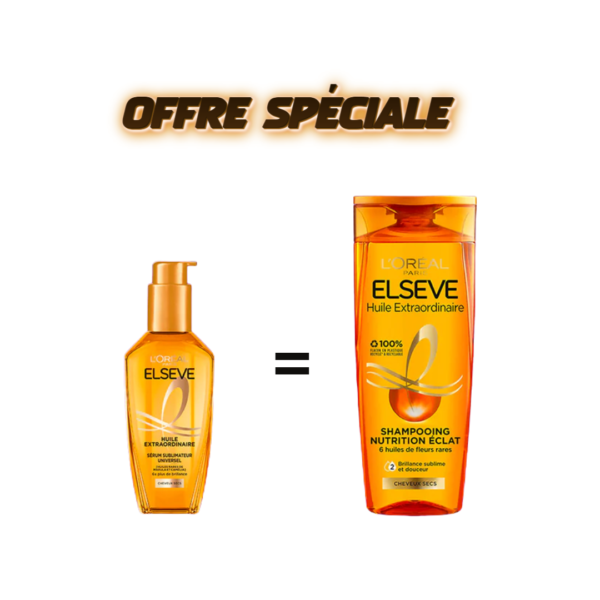 L&rsquo;Oreal Paris Elseve Huile Extraodinaire Cheveux tres Secs  shampooing 200ml+Serum 100ml